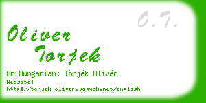 oliver torjek business card